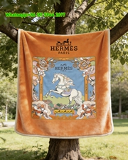 Hermès Scarf Art Flannel Fleece Throw Blanket IMG_5023